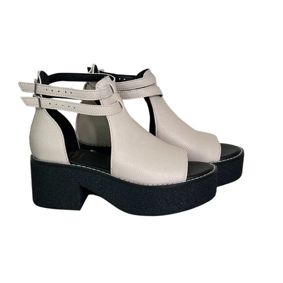 OASIS SOCIETY Elizabeth Platform Sandal in Neutral Beige Chunky Heel 7.5 NEW! - Picture 7 of 14